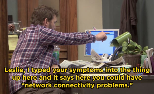 In Parks and Rec, Chris Pratt improvised Andy's line about typing Leslie's flu symptoms into the computer.