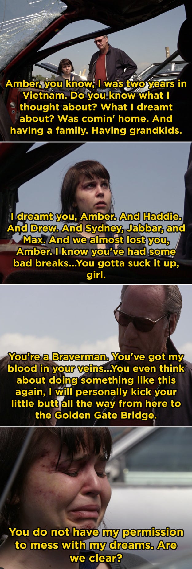 In Parenthood, Craig T. Nelson and Mae Whitman improvised the entire scene in which Zeek takes Amber to see her wrecked car after her horrific car crash.