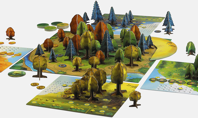 The object of the game is to take your trees through their life cycle, from seedling to full bloom and rebirth, with players earning points as their leaves collect energy from the revolving sun's rays.
Promising review: “This game uses its theme better than any I have seen so far. Essentially, it’s an area control game, where you are trying to grow your trees and then ‘harvest’ them to receive points. Trees gather 'light' — which is this game’s currency — then use their light points to plant new trees or grow existing trees. The sun rotates around the board with each turn and will hit the trees in different ways. All trees cast shadows, which will cover some existing trees and potentially cut off your 'light points' for that turn. It’s a great game! The rule book is small and to the point. And it looks beautiful on the table. It’s a very light game that requires a surprising amount of strategy.” —Jonathan
Price: $39.95