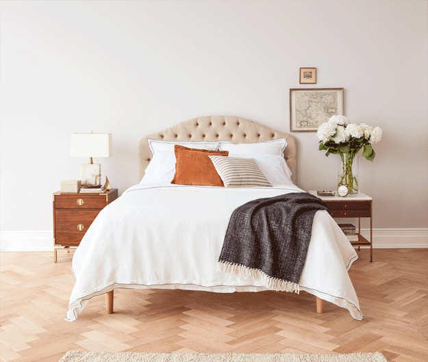Luxe mattresses: check! Stylish bedding and accessories: double check!