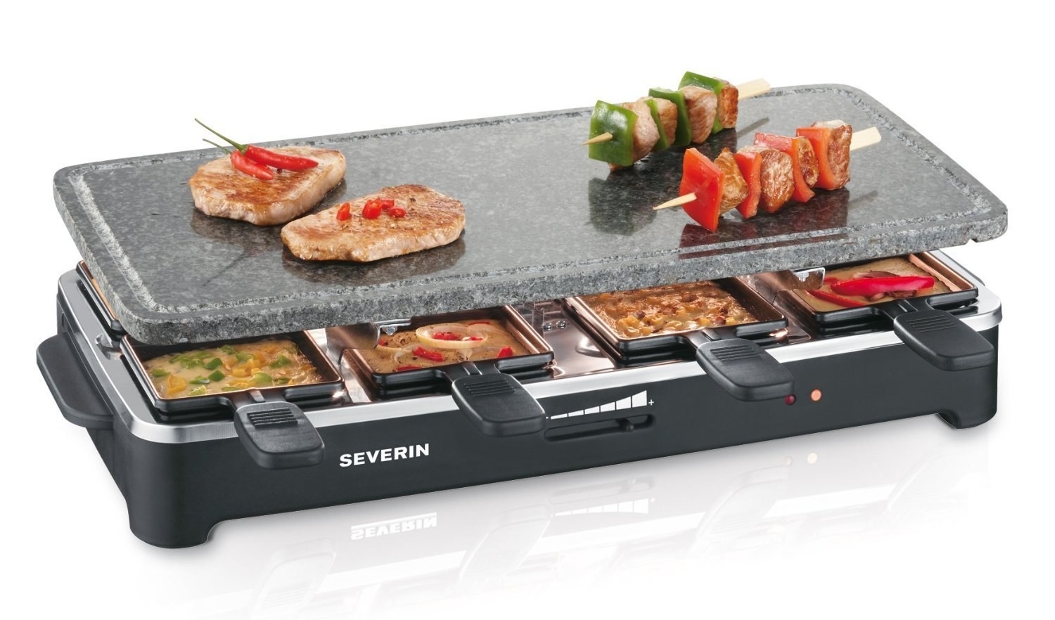 Vienen amigos de tus padres a casa, y él prepara los varios ingredientes y los pone a cocinar en las pequeñas minisartenes mientras la carne se hace en la piedra superior y todos los invitados flipan con el invento. Tu padre: el rey de la fiesta. Consíguela aquí por 41,47 €.