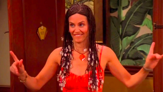 Monica's cornrows.