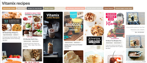 So, Google throws up almost 4.5 million results for "Pinterest Vitamix recipes".