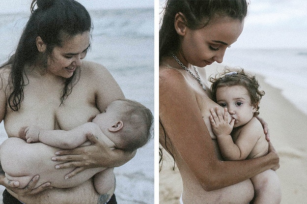 Beach Babe Naked Selfies - Breastfeeding