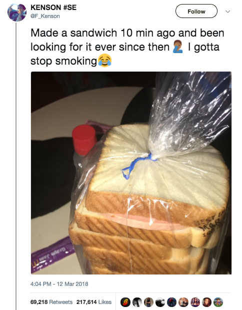 This guy, who managed to mess up making a sandwich: