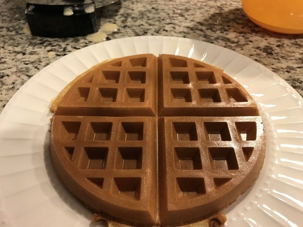 This waffle is so perfect, it almost looks fake. But it's real.