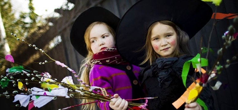 Forget Halloween, the time to dress up as witches and go door-to-door for candy comes during Easter in Finland. Not only do the children dress up but many bonfires are held to scare witches and Satan away.