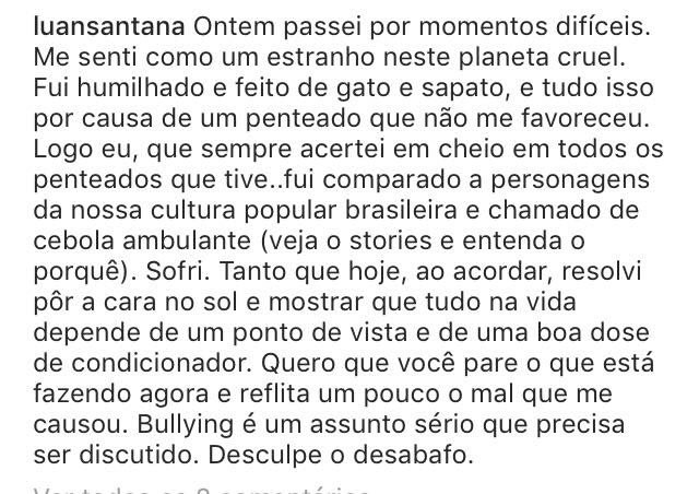 "Bullying é um assunto sério que precisa ser discutido."