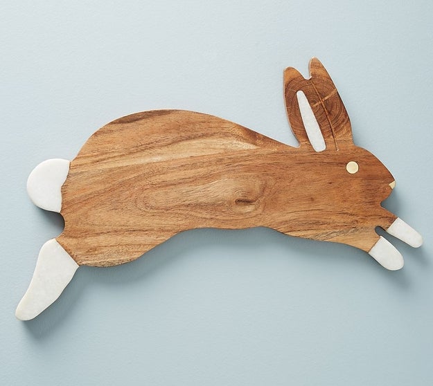 A bunny cheese board so cute, you'll definitely keep it around after Easter.