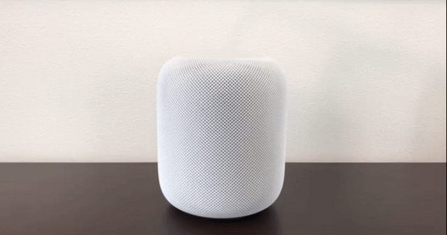 Appleのスマートスピーカー「Homepod」は日本での発売は未定。日本語も未対応なので英語で応じてもらいました。ちょっとフランクな感じだ。
