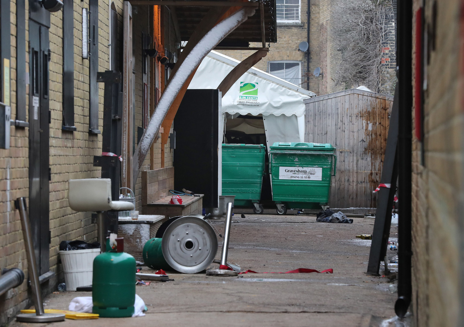 The scene behind Blake's nightclub.