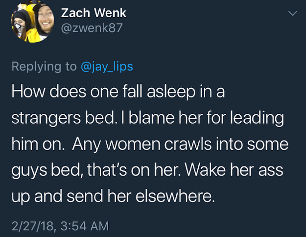 Others firmly put the responsibility on Gallahan to not fall asleep on a "stranger's" bed (despite Kevin not being a stranger to Gallahan.) To these comments, Lipsey told BuzzFeed News she wants to set the record straight: "I do not actually think all men are trash. It was completely sexist for me to say that of course."