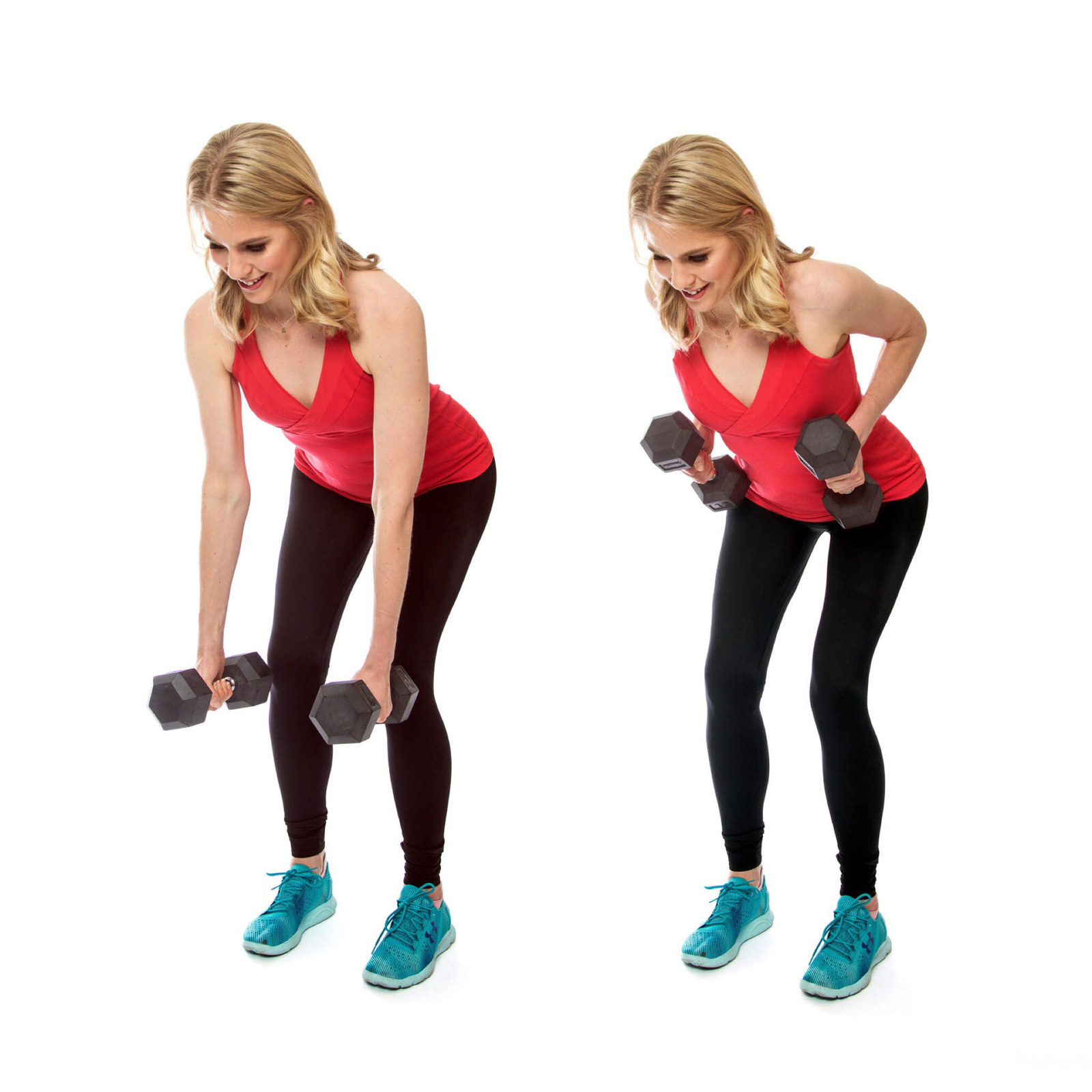 Any version will do. Try a machine row, a single-arm dumbbell row, rows with the band, or, a personal favourite, the bent-over dumbbell row. The purpose is to mitigate the negative effects compounded from relentless sitting and/or bending to look at phones by strengthening the upper back, thus improving and maintaining the ability to stand and walk tall — no one looks or feels good stooped over.Form tips: Initiate the motion with your upper back — imagine you are cracking a walnut with your shoulder blades — not just with your arms. Engage your core and don’t use momentum.Check out the workouts here!