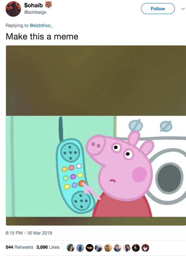 As the video piled up shares and likes, someone challenged Twitter to turn Peppa's savage moment into a meme...