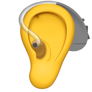 Ear with hearing aid: