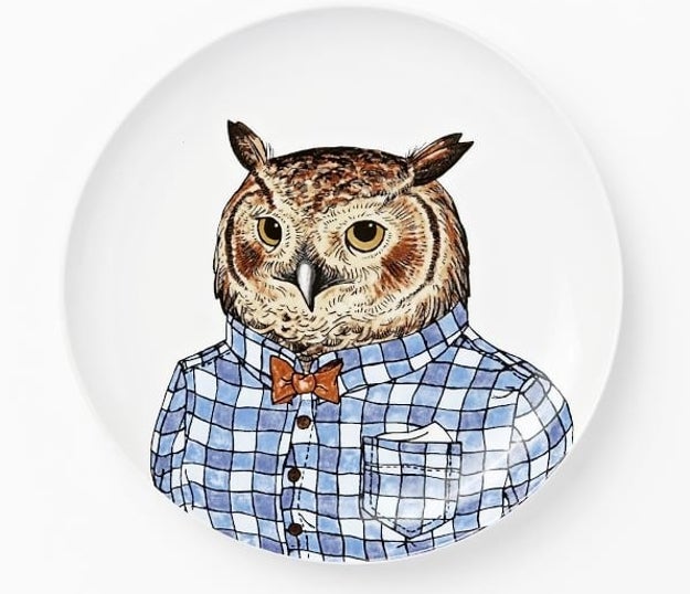 A salad plate with a dapper owl ~hoo~ is probably better dressed than you are. 😂