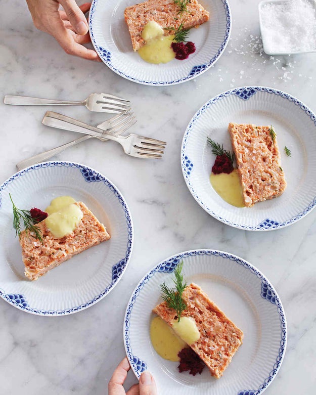 Halibut and Salmon Terrine With Aioli and Horseradish