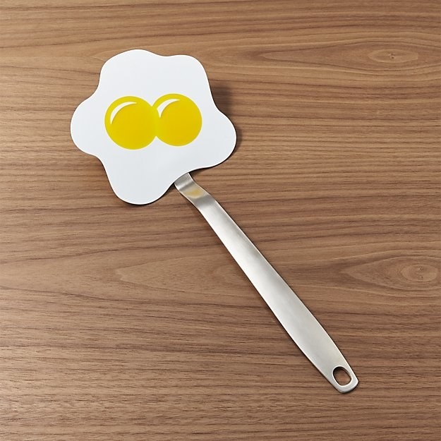 A sunny side up egg turner 100% worth shelling out for, no ~yolk~.