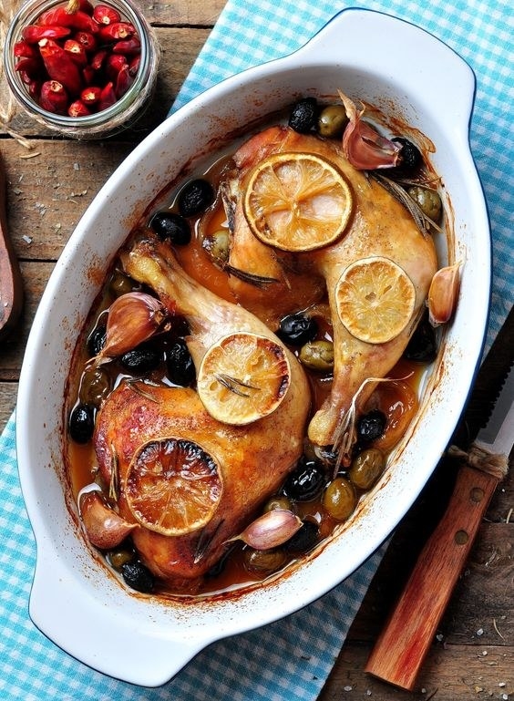 Chicken With Prunes, Apricots, and Olives