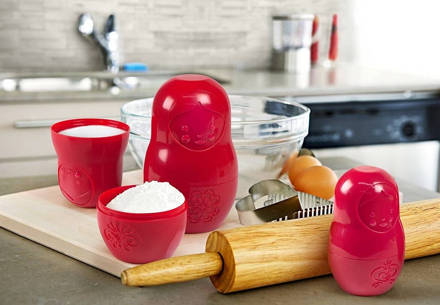  Genuine Fred Matryoshka Measuring Cups, Set of 6, White:  Kitchen Gadgets: Home & Kitchen