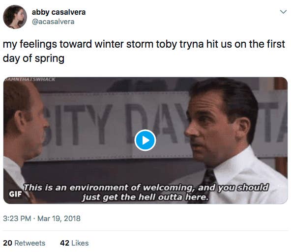 Naturally, Winter Storm Toby means lots of 'The Office' memes