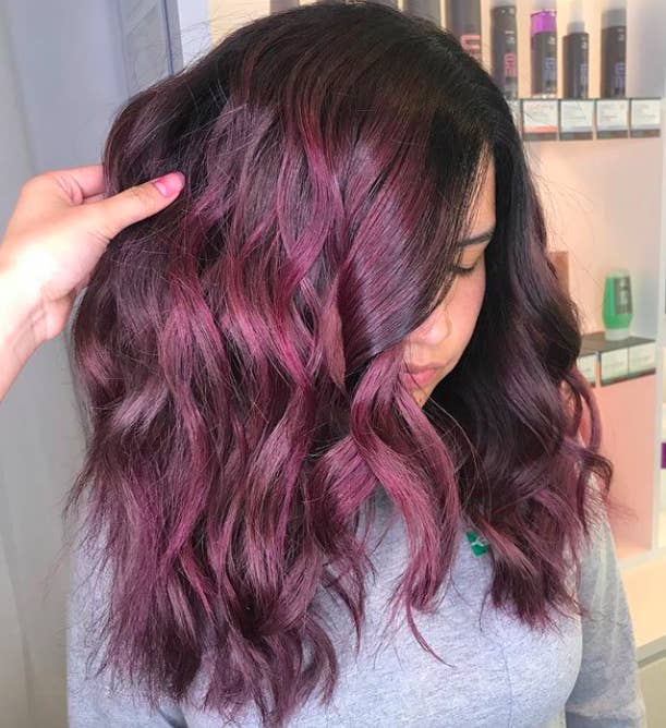 Rosy mauve is basically the perfect blend between the rose gold and mulled wine hair trends.