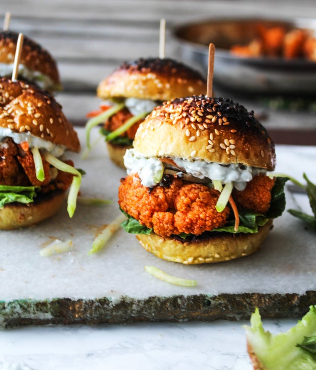 Baked Buffalo Cauliflower Burgers