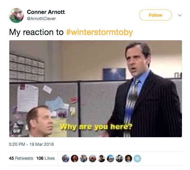 People are blaming Toby from 'The Office' for this dreadful winter storm