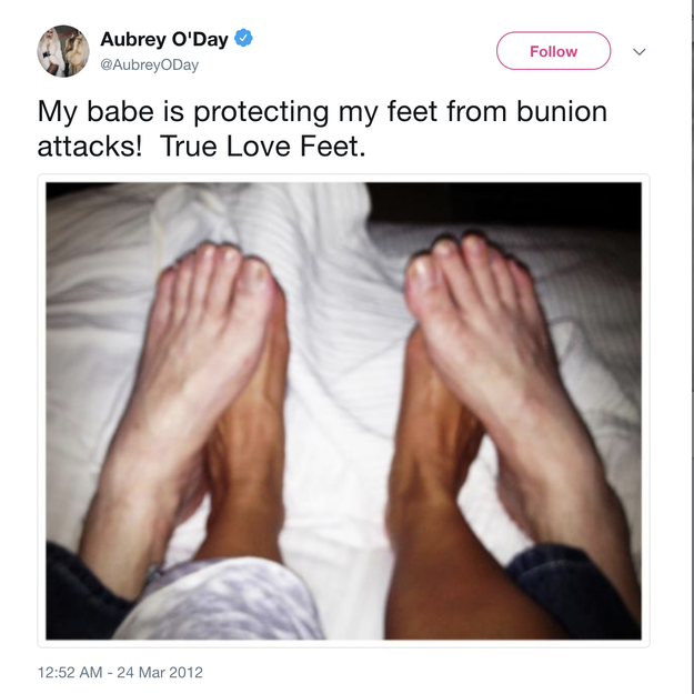 In March 2012, she posted another picture of her and her boo's "true love feet." Um, cute?