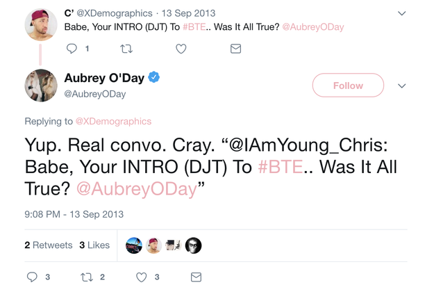 O'Day told fans the conversation acted out in the song was "all true."