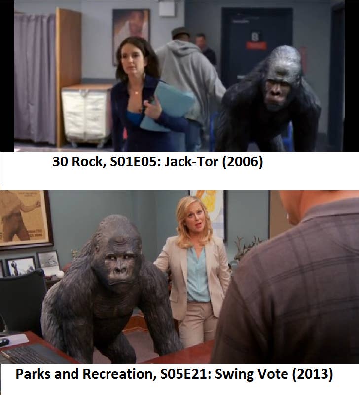 17 times parks and rec crossed over