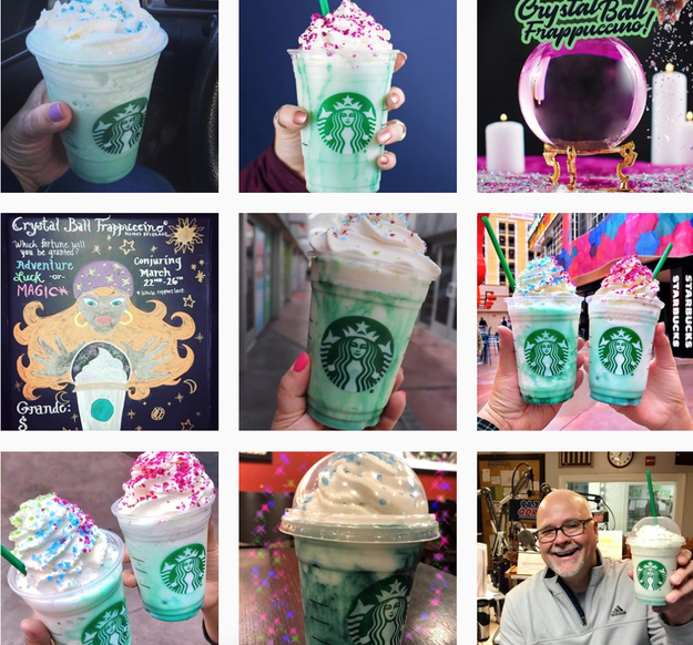 Browsing through Instagram, most of the Crystal Ball Frapps looked exactly like the pictures Starbucks was using...