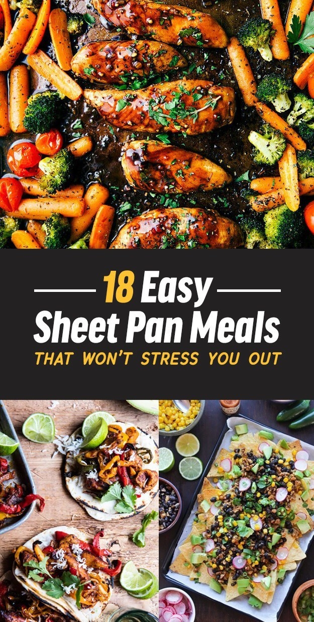 Combine your ingredients onto a sheet pan for an extremely streamlined process — and choosing healthy ingredients comes naturally with this method! *Plops everything onto sheet*. *Leaves*.