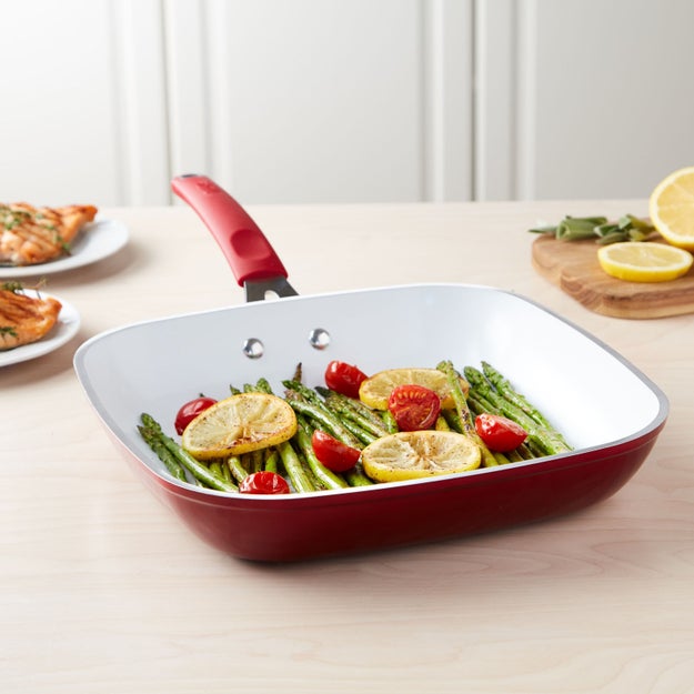 Inspire yourself to "barbecue" even in colder weather with a ceramic non-stick grill pan. Its ridged cooking surface will simulate warmer days of burgers and other summer dishes (with equally tasty results!). Frozen pizza can't do that.