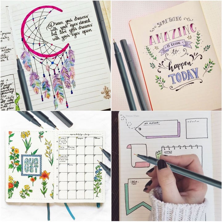 journaling done using the fine line pens 