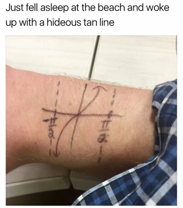 a tan line graph drawn on someone&#x27;s arm