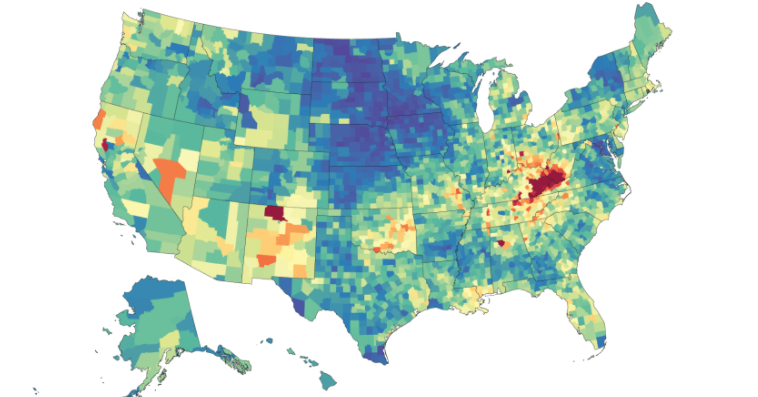 These Maps Show Where Deaths Of Despair Are Most Likely