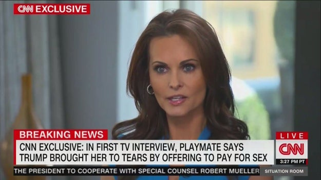 Karen McDougal, a former Playboy model who is suing the owner of the National Enquirer to be released from an agreement to not discuss her alleged affair with Donald Trump, says the business mogul tried to pay her after their first sexual encounter.