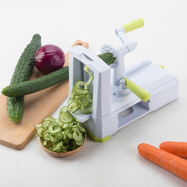 A five-blade spiralizer for exploring the healthy and delicious world of veggie pastas.