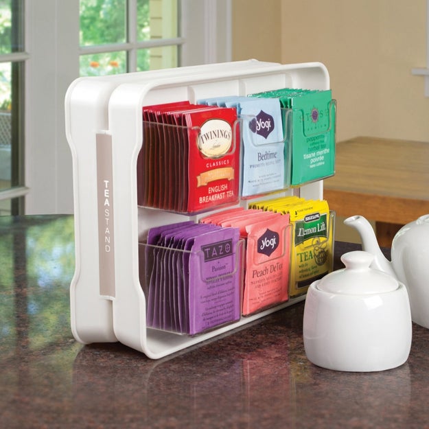 Or a tea bag organizer that holds over 100 of 'em, if tea time is more your vibe.