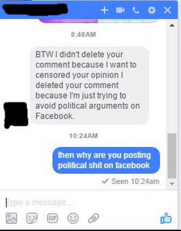 The person who totally wasn't being political.