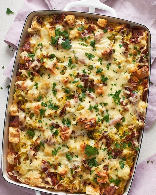 Make-Ahead Bacon and Leek Casserole