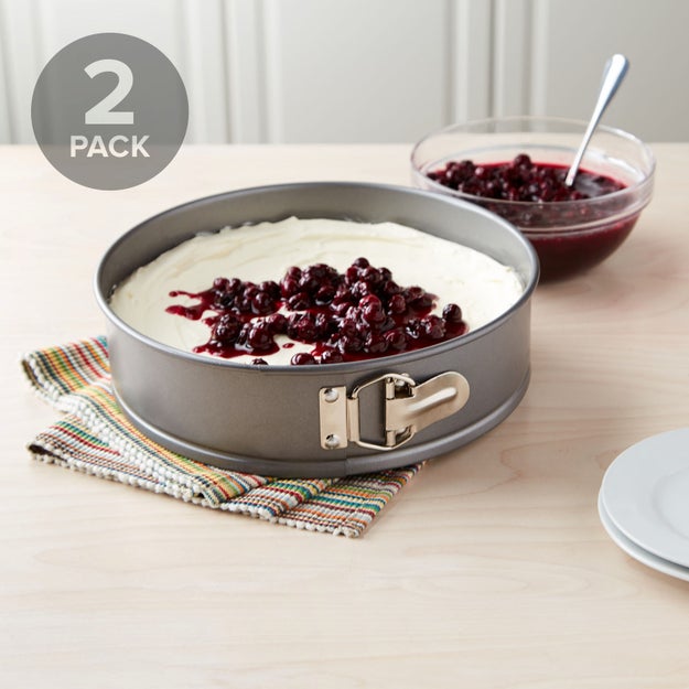Fret not if baking anything other than pre-made cookie dough terrifies you. A non-stick springform pan makes removing desserts like cheesecake fail-safe so your efforts are never wasted.