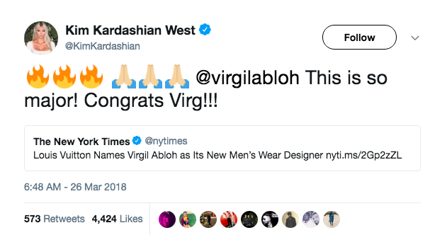 Virgil Abloh Louis Vuitton Artistic Director Twitter