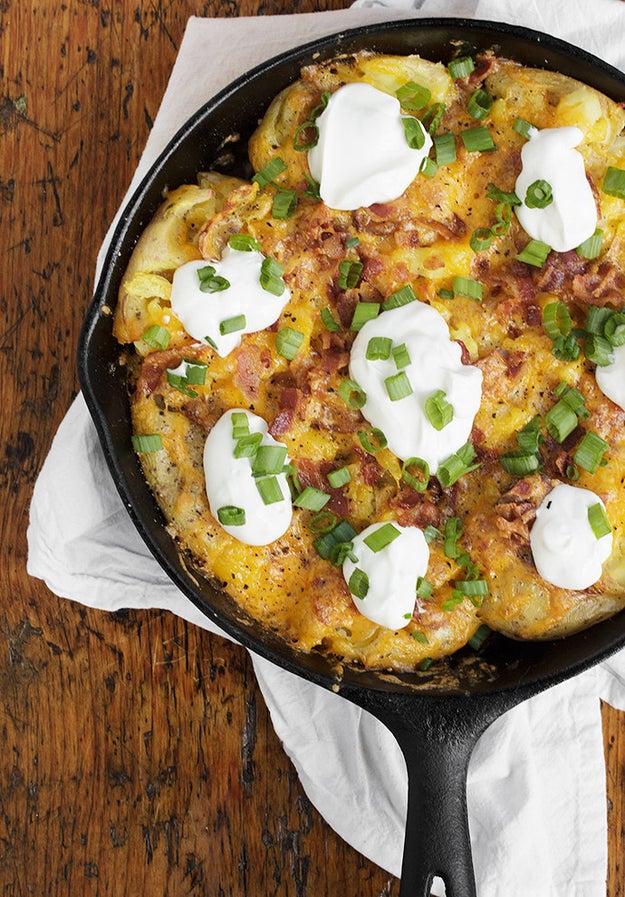 Reach Ina Garten status while doing a whole lot less (ahem, store bought IS fine) by cooking your entire meal in a pre-seasoned cast iron skillet. Aesthetically pleasing? Check. Barely trying? Double check.