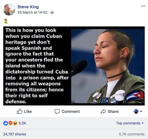 Yes, Emma Gonzalez really did have a Cuban patch on her jacket.