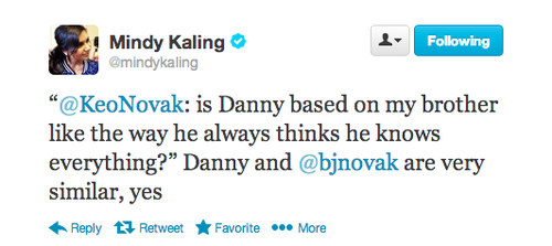 AND Mindy admitted that Danny from The Mindy Project was just like B.J.