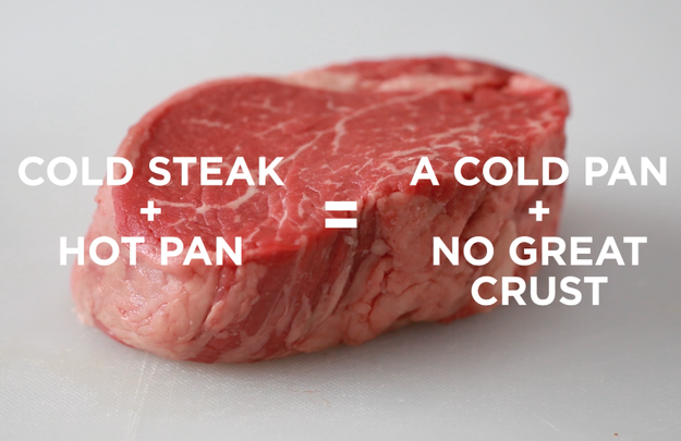 You don't let your steak rest at room temperature before cooking it.