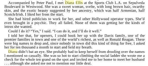 The story of that party — and other attempts at Ellis' push for fame and power in LA — also appear in the 2004 book King Of Cons: Exposing The Dirty Rotten Secrets Of The Washington Elite And Hollywood Celebrities by Aaron Tonken.