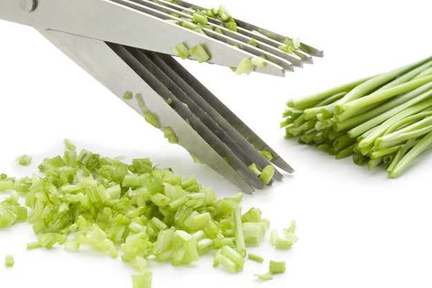 A pair of herb scissors, because chopping scallions, basil, and other flavorful ingredients is tedious, but you deserve better than bland AF food.